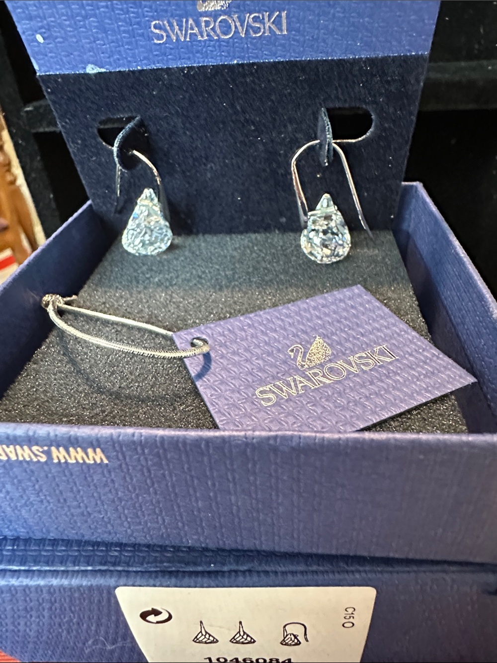Swarovski Clear Crystal Teardrop Earrings